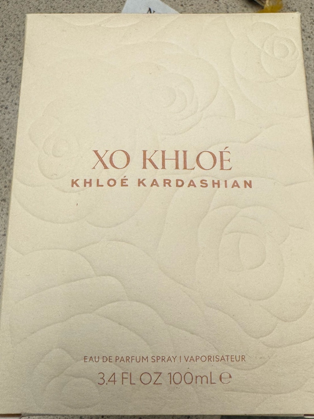 Kardashian Kollection XO Khloé Cream Box with Rose Gold Text